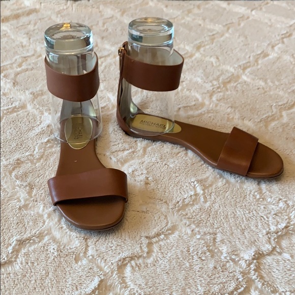 Michael Kors Shoes - MICHAEL KORS Ava Leather Ankle Strap Sandals